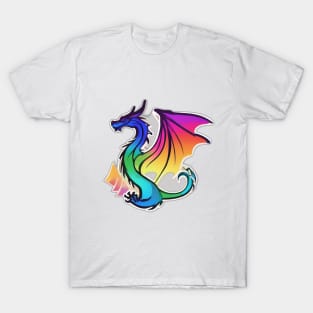 Dragon Rainbow Shadow Silhouette Anime Style Collection No. 451 T-Shirt